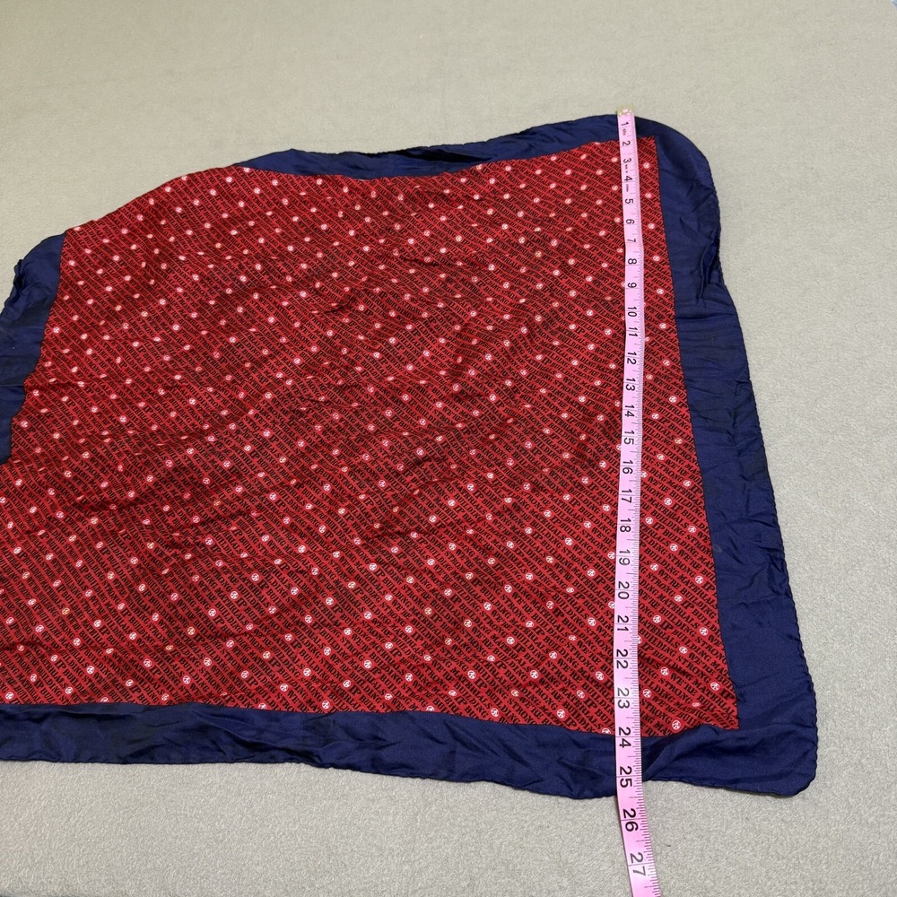 Vtg Scarf Made In Italy IP Building‎ Materials 100% Silk Red White Blue Font - Picture 14 of 15